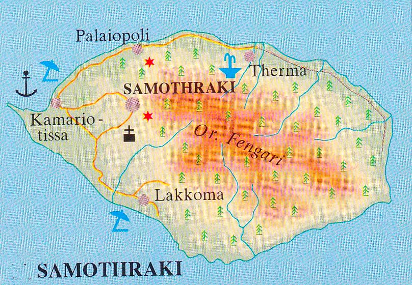 Samotracia-mappa