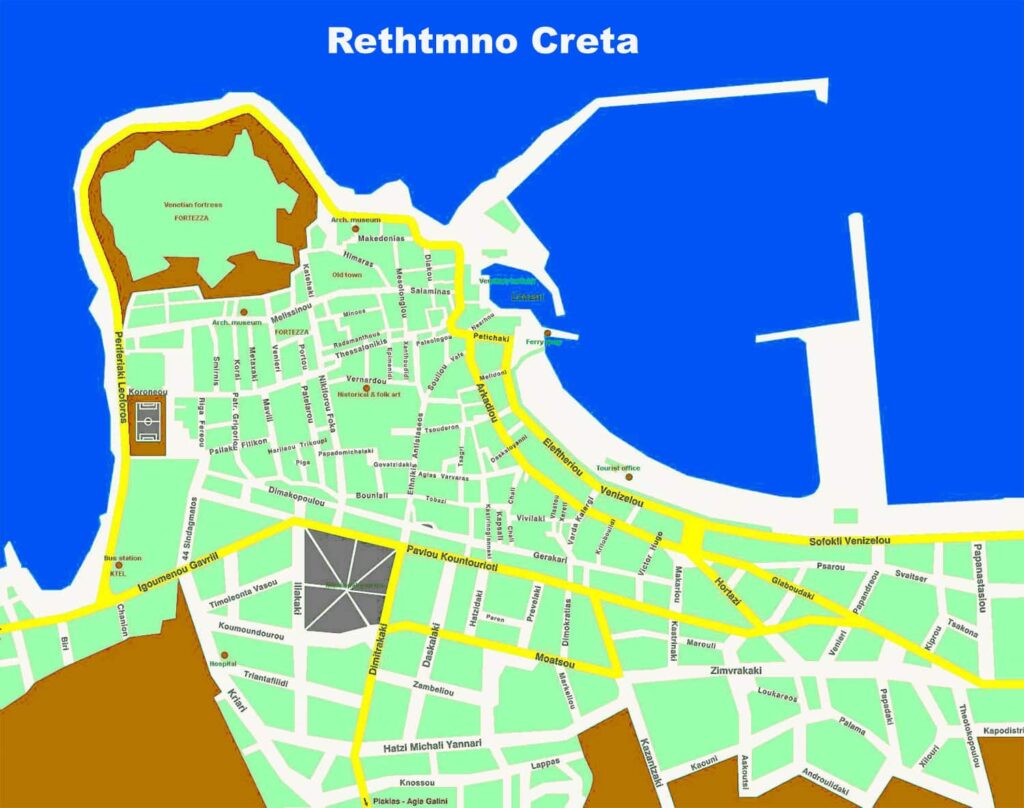 mappa di Rethymno citta